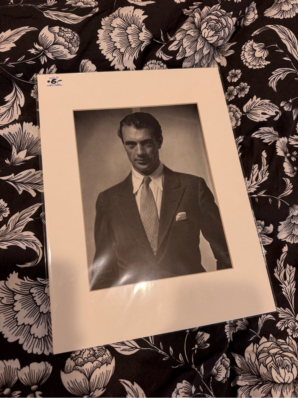 Vintage Matted Gary Cooper Black and White Photo